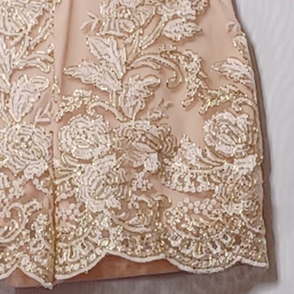 PARISIAN Blush Embroidered Lace Adjustable Straps Romper. 6 - Picture 5 of 16